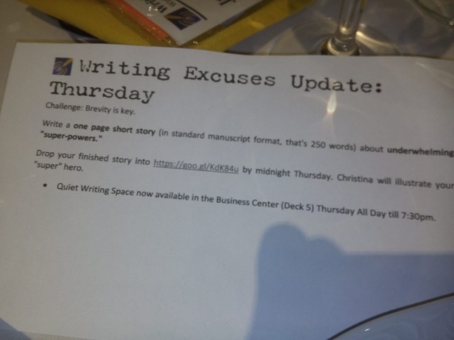 Aufgabe Writing Excuses Retreat