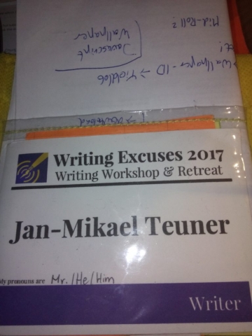 Namensschild WXR Writing Excuses Retreat